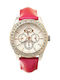 Marc Ecko Womens Watch Chronograph Battery with Leather Strap Silver/Pink