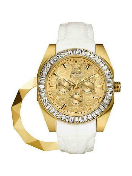 Marc Ecko Gold Crystals White Leather