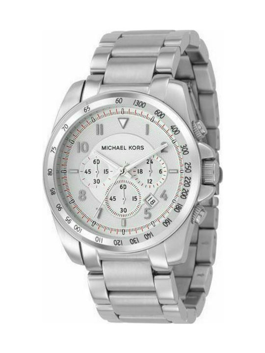 Michael Kors Uhr Chronograph Batterie mit Silber Metallarmband