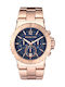 Michael Kors Dylan Women's Watch Chronograph with Pink Gold Metal Bracelet