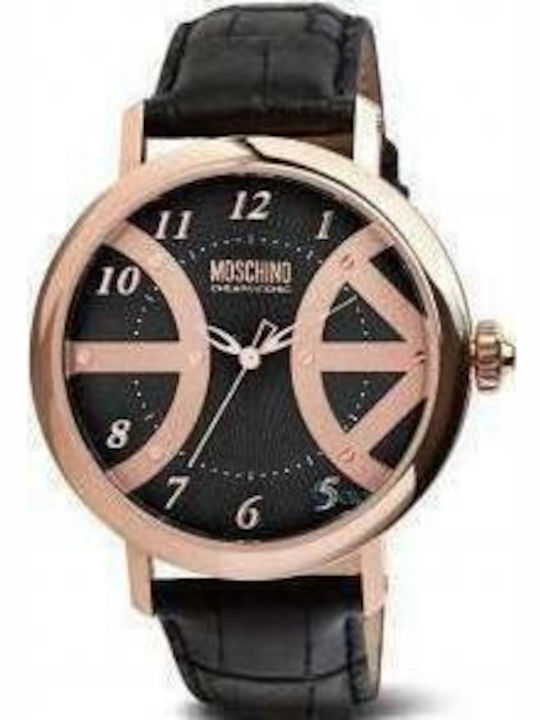 Moschino Ceas de Damă cu Negru Curea din Piele