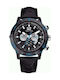 Nautica Uhr Chronograph Batterie mit Schwarz Lederarmband