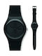 Swatch Ανδρικό Ρολόι 37mm Μπαταρίας με Μαύρο Καουτσούκ Λουράκι