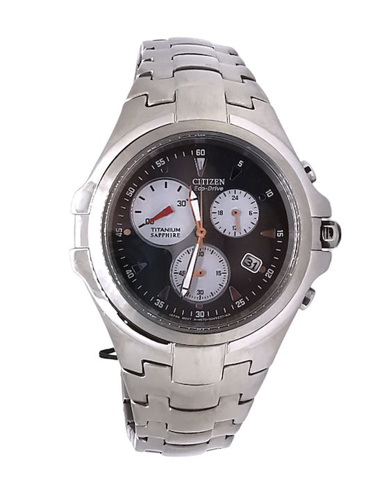 Citizen Ceas Bărbați Cronograf Eco - Drive Cu Brățară Metalică Argintie