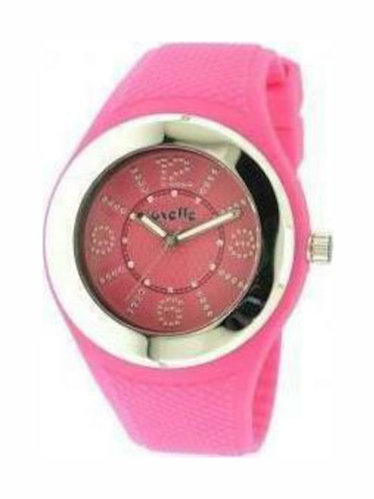Oxette Damenuhr Batterie mit Rosa Gummiarmband