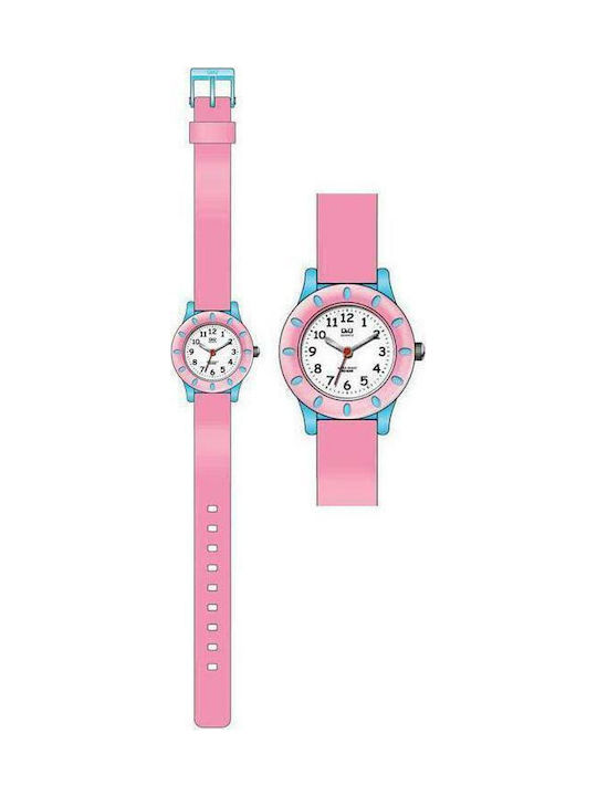 Q&Q Kids Analog Watch with Rubber/Plastic Strap Pink