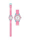 Q&Q Kids Analog Watch with Rubber/Plastic Strap Pink