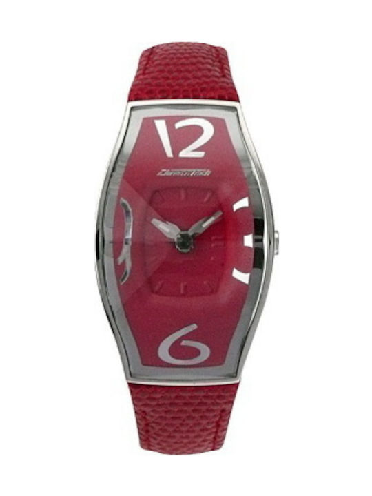 Chronotech Women's Watch with Red Leather Strap