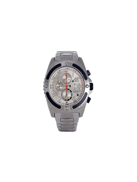 Chronotech CT7921M01M Watch Chronograph Battery with Silver Metal Bracelet CT7921M01M