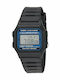 Casio Ψηφιακό Ανδρικό Ρολόι 39mm Μπαταρίας με Μαύρο Καουτσούκ Λουράκι