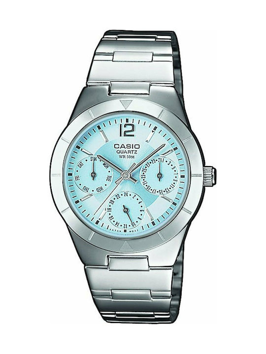 Casio Chronograph Watch with Metal Bracelet Silver