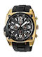 Casio Watch Chronograph Battery with Black Rubber Strap