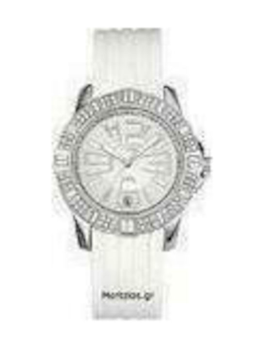 -2 Watch with White Rubber Strap