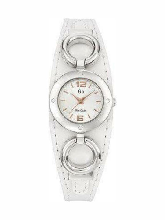 Go Girl Only Women's Watch with White Leather Strap