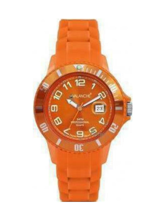 Avalanche Uhr mit Orange Kautschukarmband