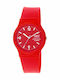 Q&Q Women's Watch with Red Rubber Strap