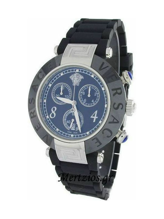 Versace Watch with Black Rubber Strap