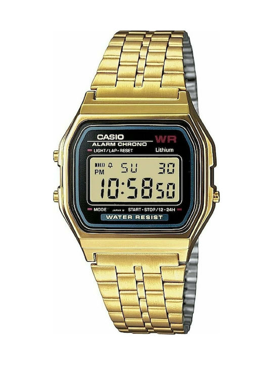 Casio Vintage Iconic Ψηφιακό Ρολόι Μπαταρίας με Χρυσό Μεταλλικό Μπρασελέ