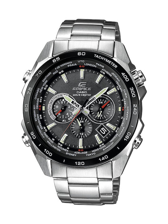 Casio Edifice Watch Solar with Silver Metal Bracelet