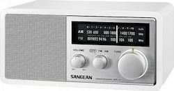Sangean WR-11 Retro Tabletop Radio Rechargeable with Bluetooth White