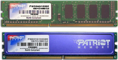 Patriot 4GB DDR3 RAM με Ταχύτητα 1333 για Desktop