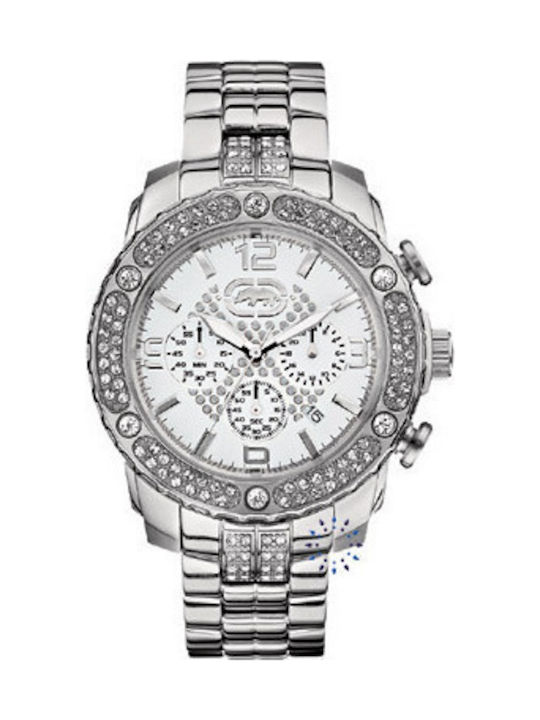 Marc Ecko Γυναικείο Ρολόι 45mm Χρονογράφος Μπαταρίας με Ασημί Μεταλλικό Μπρασελέ