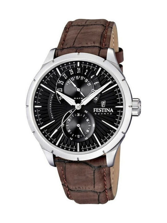Festina Men's Watch 45mm Battery with Brown Leather Strap