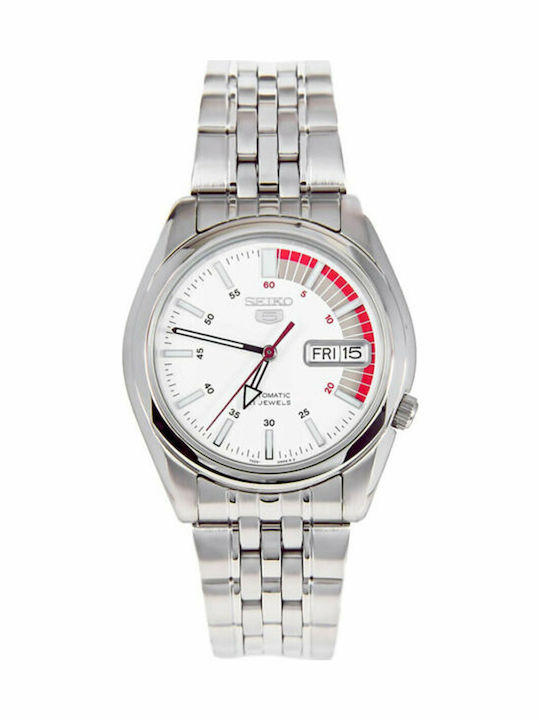 Seiko 5 Sports Men's Watch 37mm Automatic with Silver Metal Bracelet