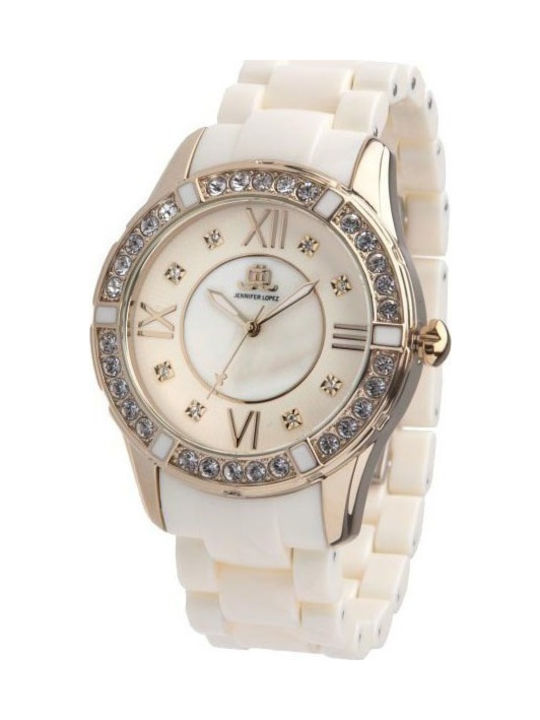 JLo 2654IMIV Watch with White / White Rubber Strap JL-2654IMIV