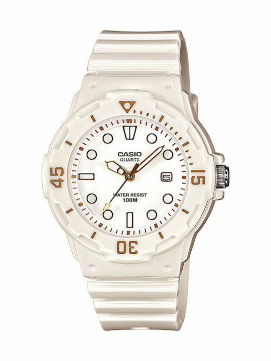 Casio Damen Uhr mit Weiß Kautschukarmband
