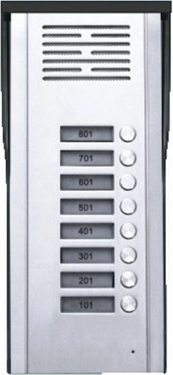 Home Intercom Push Button Panel for 8 Apartments