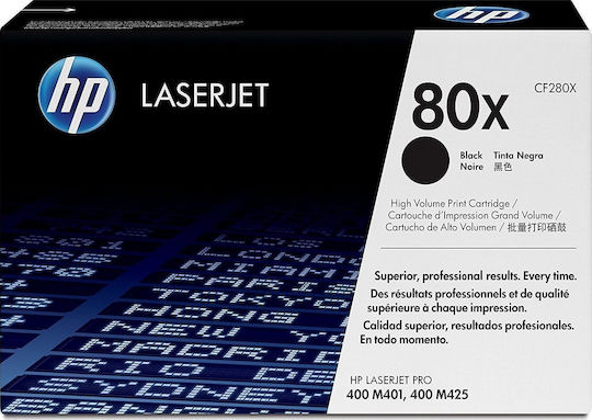 HP 80X Original Toner Laser Printer Negru Randament ridicat 6900 Pagini (CF280X)