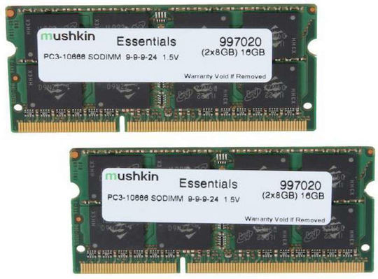 Mushkin Essentials 16GB DDR3 RAM with 2 Modules (2x8GB) and 1333 Speed for Laptop