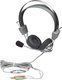 Manhattan 175517 On Ear Multimedia Headphone with Microphone 3.5mm Jack Silver