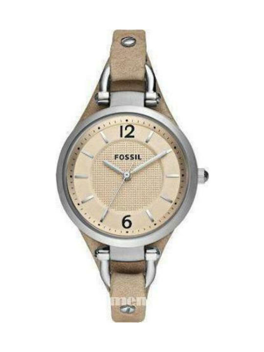 Fossil Watch with Beige Leather Strap