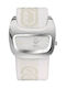 Marc Ecko Damen Uhr mit Weiß Lederarmband