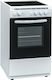 Crown Aragaz 50lt cu Plite Ceramice L50cm. White