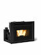 La Nordica Comfort Idro L80 Pellet Cassette Fireplace Insert Radiator with Straight Window 19kW
