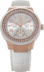 U.S. Polo Assn. Watch with Rubber Strap White