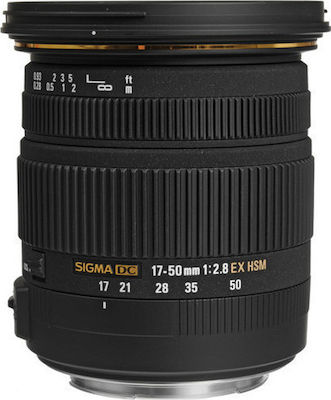 Crop Фотообектив 17-50mm F2.8 EX DC OS HSM Стандартно увеличение за Канон EF Монтаж Черен