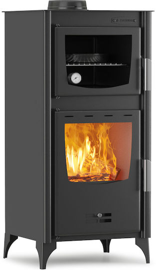 Thermiki ATS 90-25 Oțel Soba pe lemne cu Cuptor 12.25kW Negru