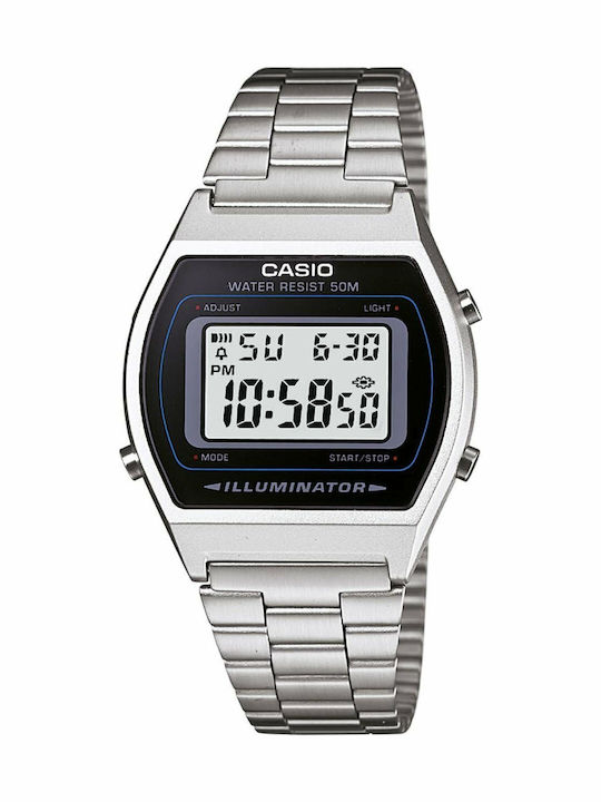 Casio Vintage Edgy Digital Men's Watch 35mm Battery with Silver Metal Bracelet
