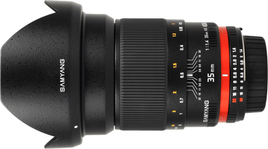 Samyang Full Frame Camera Lens 35mm f/1.4 AS UMC Fixed for Nikon F Mount Black