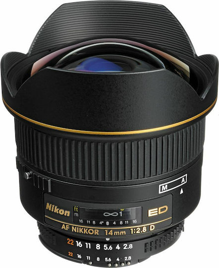 Nikon Full Frame Φωτογραφικός Φακός AF Nikkor 14mm f/2.8D ED Wide Angle για Nikon F Mount Μαύρος