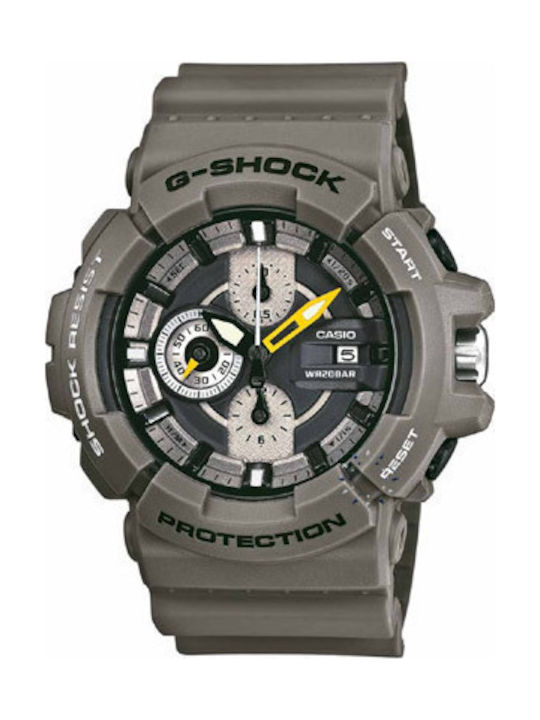 Casio G-Shock Ρολόι Χρονογράφος Μπαταρίας με Καουτσούκ Λουράκι σε Γκρι χρώμα