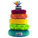 Lamaze Stacking Toy Πυραμίδα με Δακτύλιους Ουράνιο Τόξο made of Fabric with Sounds for 6++ Months