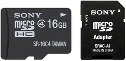 Sony microSDHC 16GB Clasa 4 Viteză implicită cu adaptor