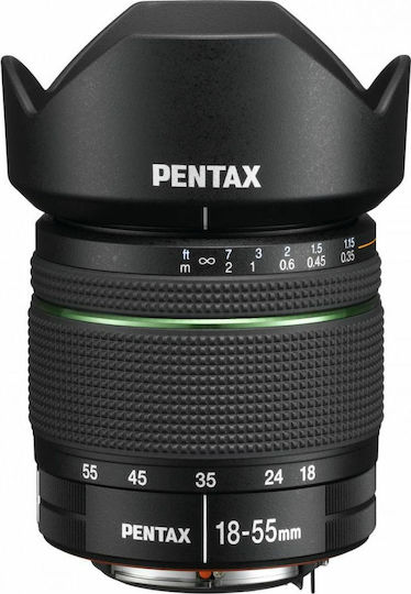 Pentax Crop Φωτογραφικός Φακός SMC DA 18-55mm F/3.5-5.6 AL WR Standard Zoom για Pentax K Mount Μαύρος