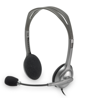 Logitech H110 On Ear Multimedia Headphone with Microphone 3.5mm Jack Gray