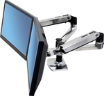 Ergotron LX Stand Desk Mounted for 2 Monitors up to 27" with Arm Silver